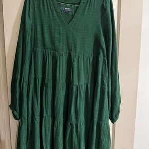 Maeve Forest Green V-Neck Dress
